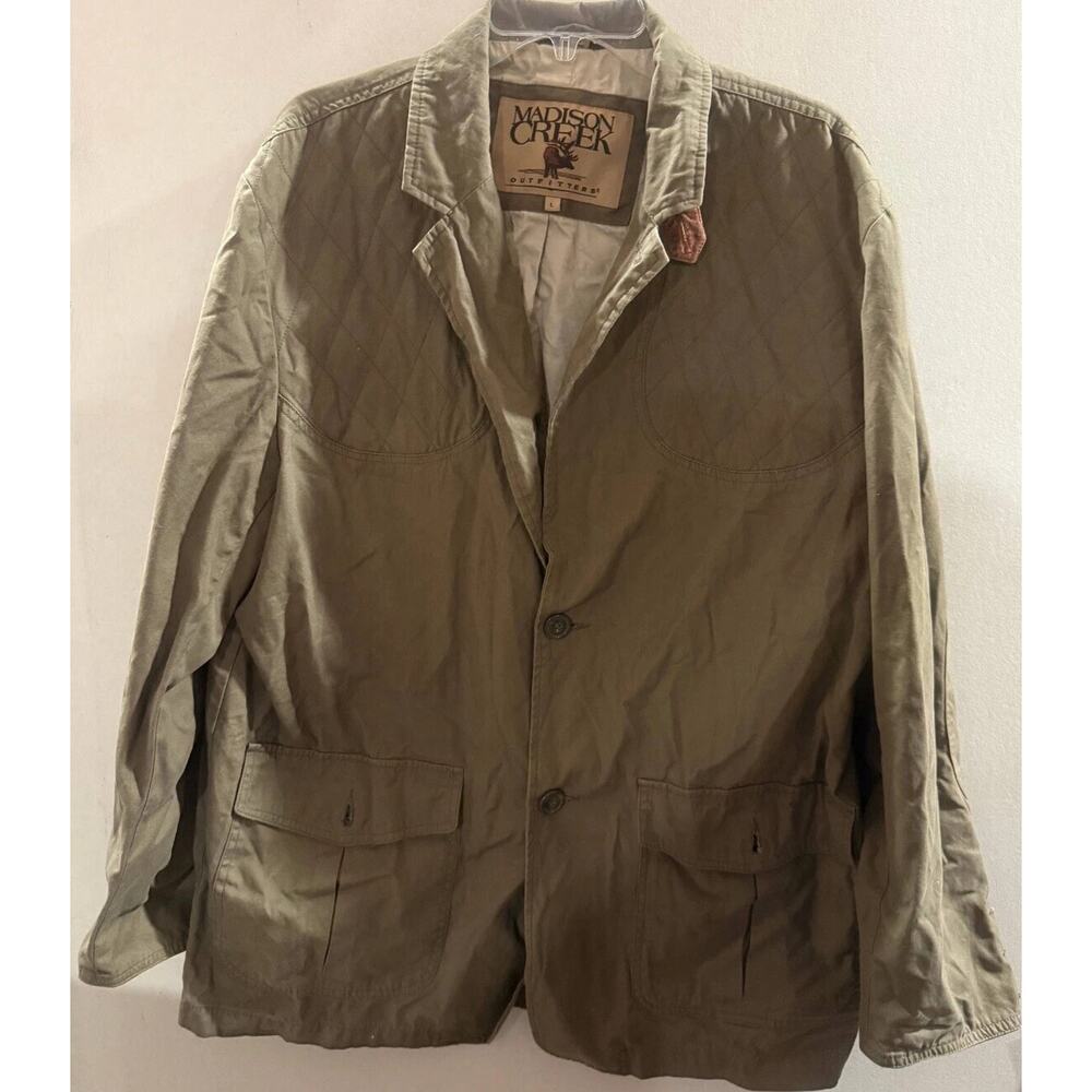 Madison Creek Outfitters Jacket Womens Large Green Notch Lapel Single Breasted